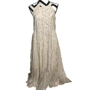 By The River Floral Midi Maxi Dress Med Romantic Prairie Cottagecore High Neck